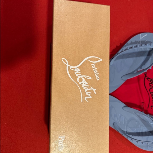 Christian Louboutin Grey Studded Flip Flops - Picture 5 of 6